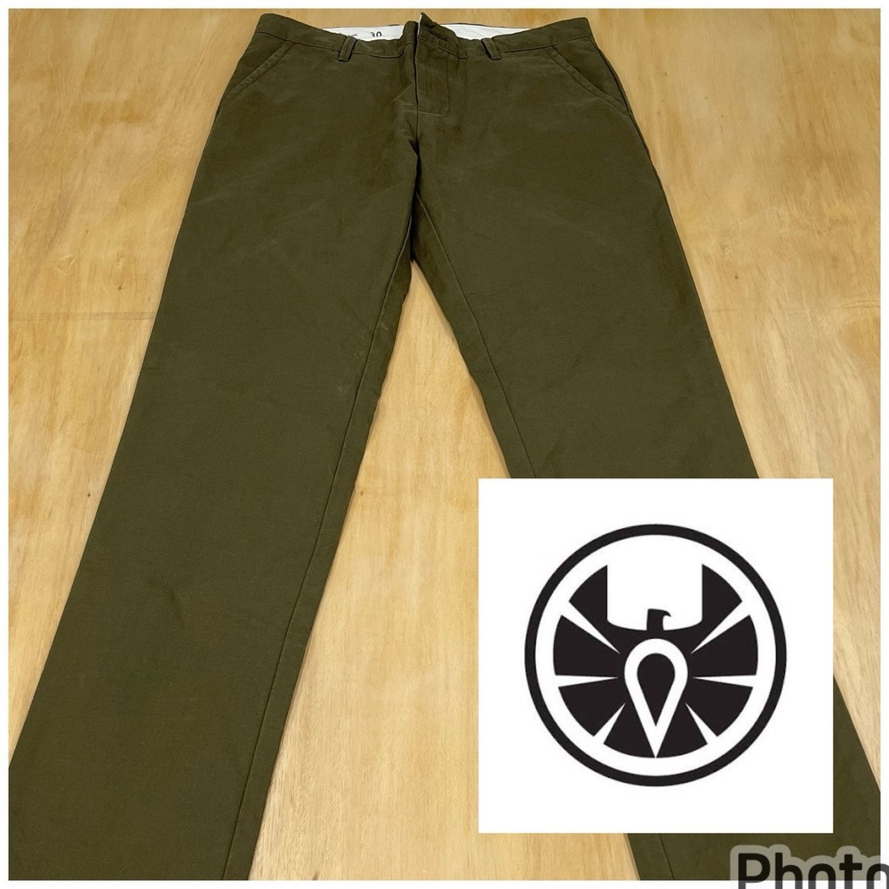 Apolis Global Citizen Chino Pants Men 30x32 Selvedge Military Green Classic Fit